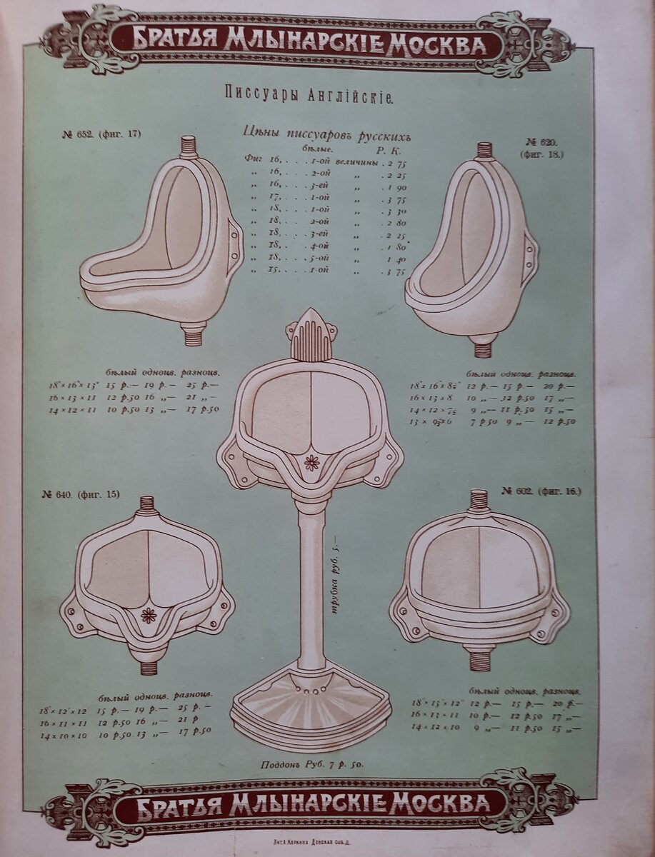 Элитные товары от королей сантехники в Российской империи, братьев  Млынарских. Прейскурант 1914 года. | Владимир Артамонов | Дзен