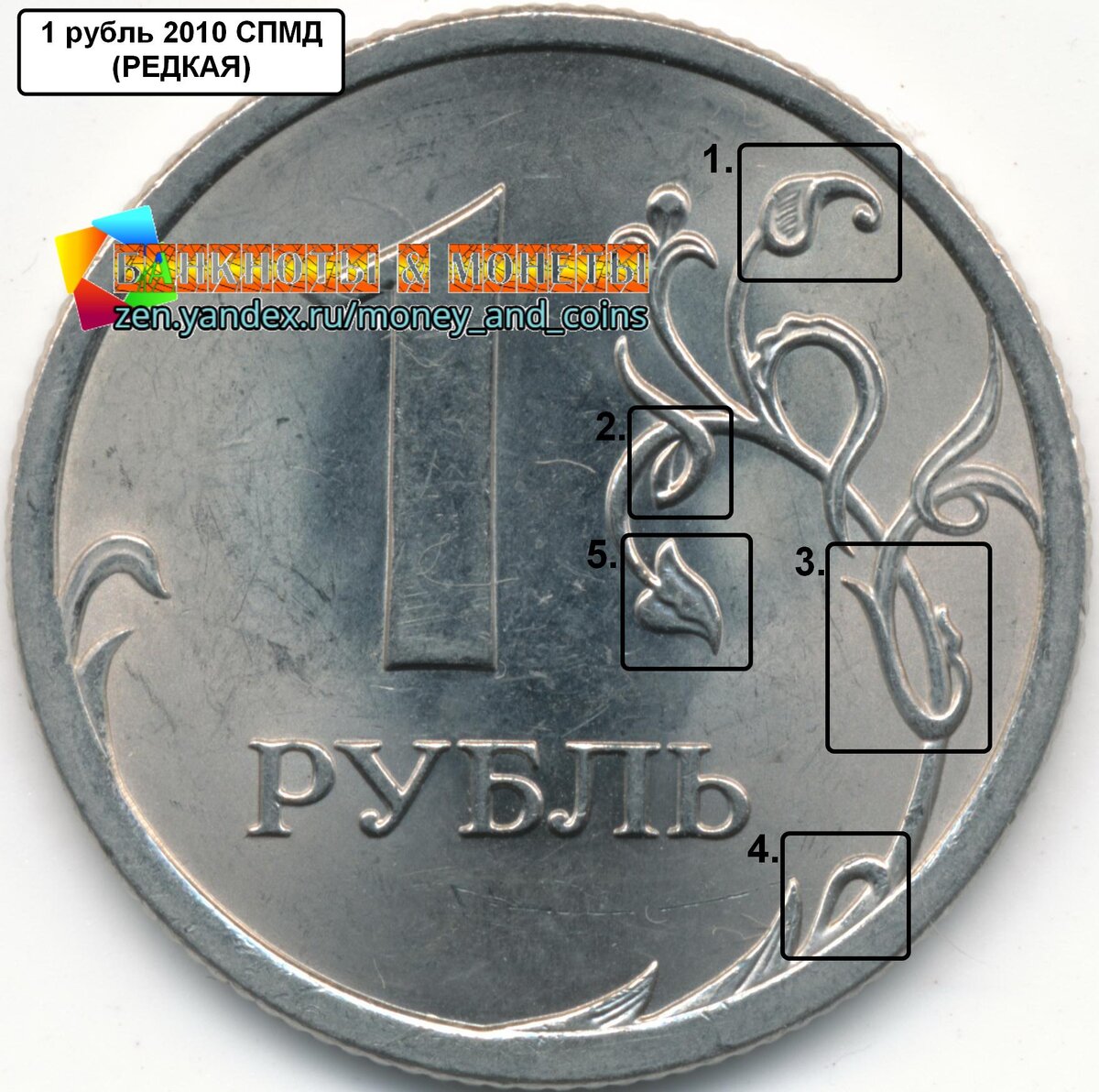 1 рубль 2010 года СПМД (реверс) РЕДКАЯ.