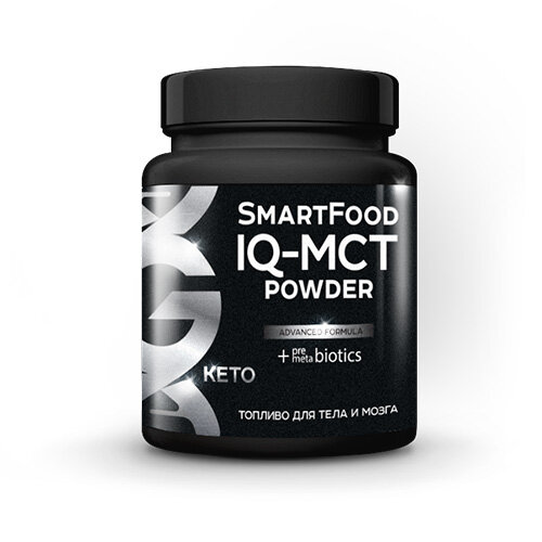 Заряд энергии и ясность ума 
IQ-MCT Powder (Премиальный порошок МСТ) — это смесь среднецепочечных триглицеридов, пребиотиков и метабиотиков.

В составе IQ-MCT Powder: премиальный порошок МСТ масла (среднецепочечные триглицериды, инулин, арабиногалактан, ультрализаты пептидные.

Главная задача масла MCT – доставка «быстрой» энергии для сердца, мозга и мышц, обеспечение стимулирования когнитивных функций. Пребиотики и метабиотики способствуют улучшению пищеварения и нормализации кишечной микрофлоры.