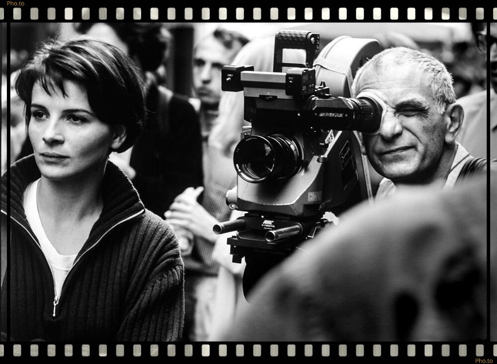 На фото актриса Жюльет Бинош и режиссер Кшиштоф Кеслёвский . Фотограф Пётр Жакса