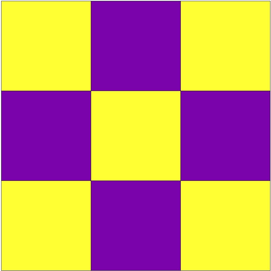 1 Пэчворк блок "шахматка" 2 цвета.