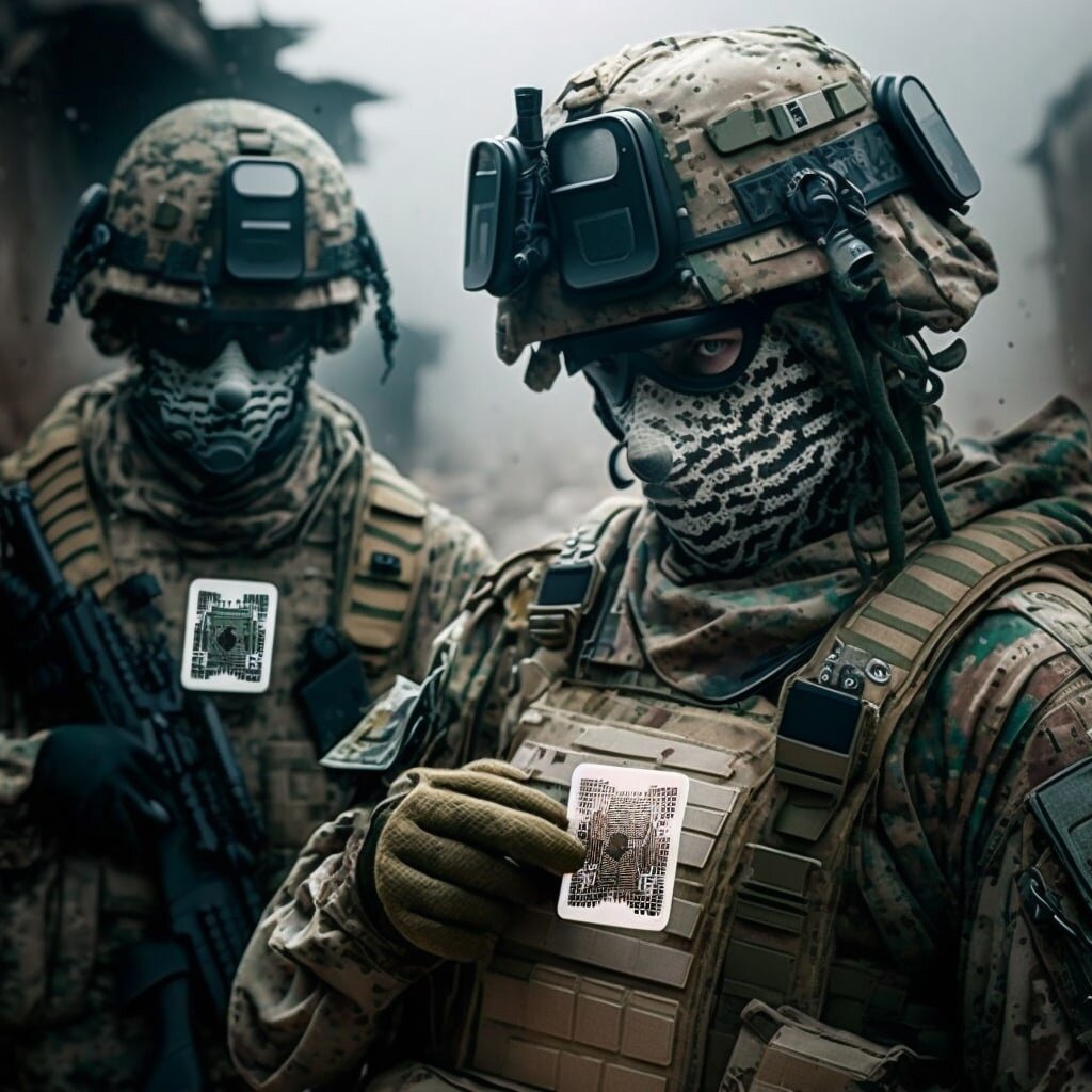 Создать современный жетон военного со всеми данными