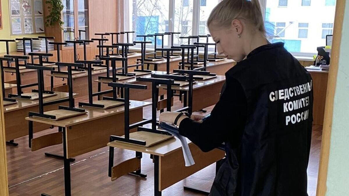    Сотрудница СК Росси в лицее города Химки, где ученица получила ножевые ранения© Фото : Главное следственное управление Следственного комитета Российской Федерации по Московской области