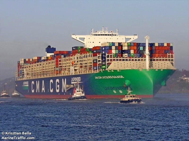 Сверхбольшой контейнеровоз "Жак Сааде"/ Фото: www.marinetraffic.com