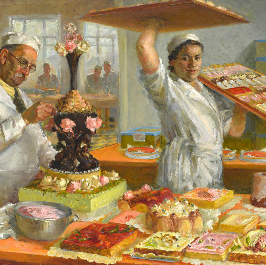 Ольга Яновская (Ряжская). Мастера тортов. 1937. Государственный музейно-выставочный центр «РОСИЗО», Москва