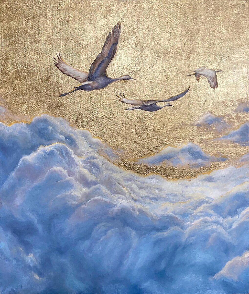 Картина Аси Шаргородской «Журавли»