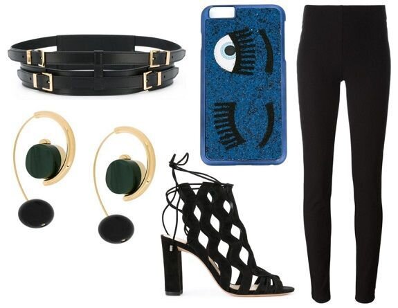 Классические леггинсы Joseph, серьги Marni, пояс Tom Ford, чехол для iPhone Chiara Ferragni