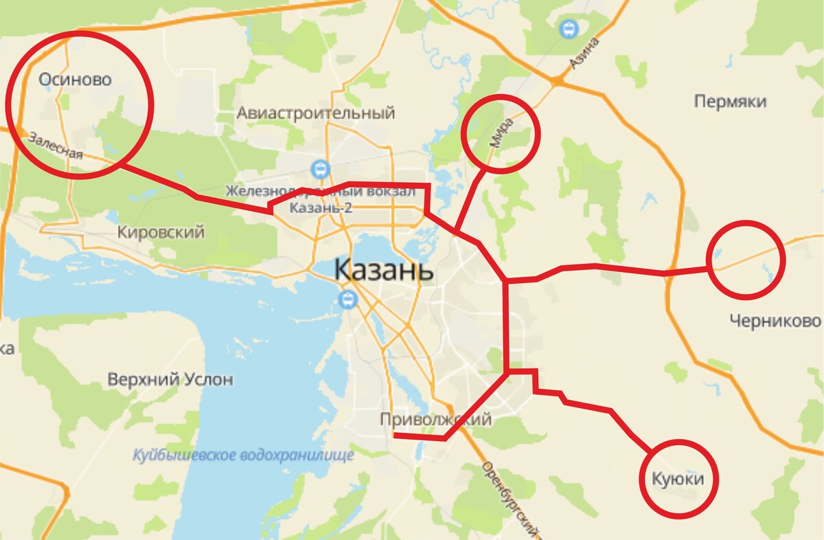 Проблемные районы Казани