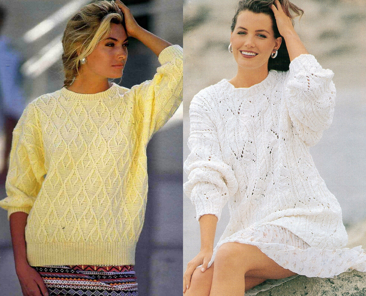 Весенне-летние джемперы из старых журналов по вязанию. Еще актуально или уже старомодно