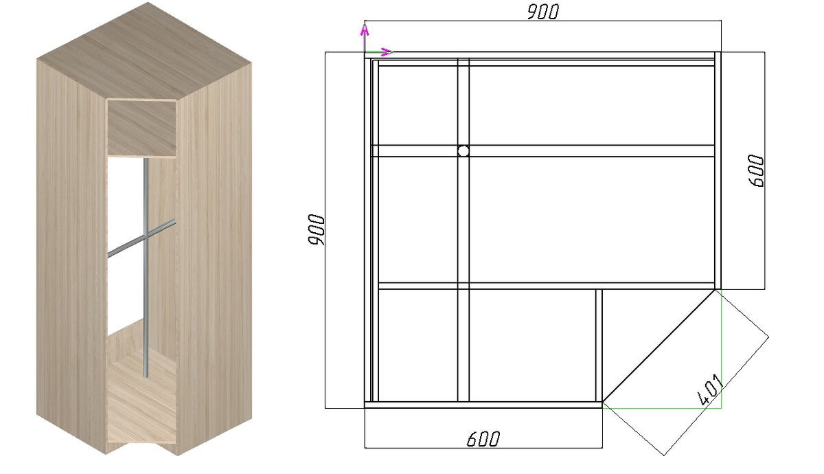 Угловой шкаф-купе своими руками, чертежи и схемы