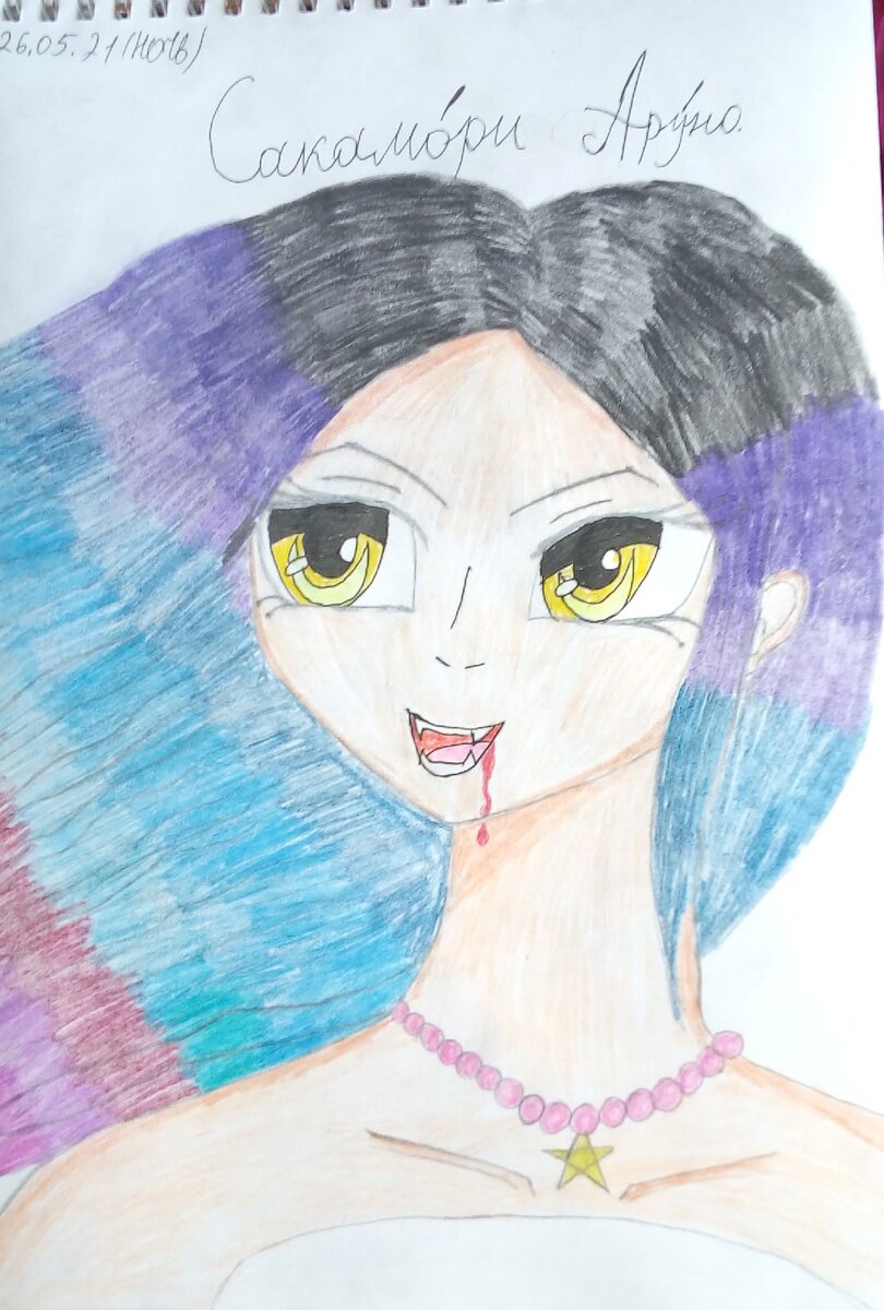 Моя ос героиня вампир.(просто закончила смотреть Дьявольских Возлюбленных) и вот такой образ и появился.