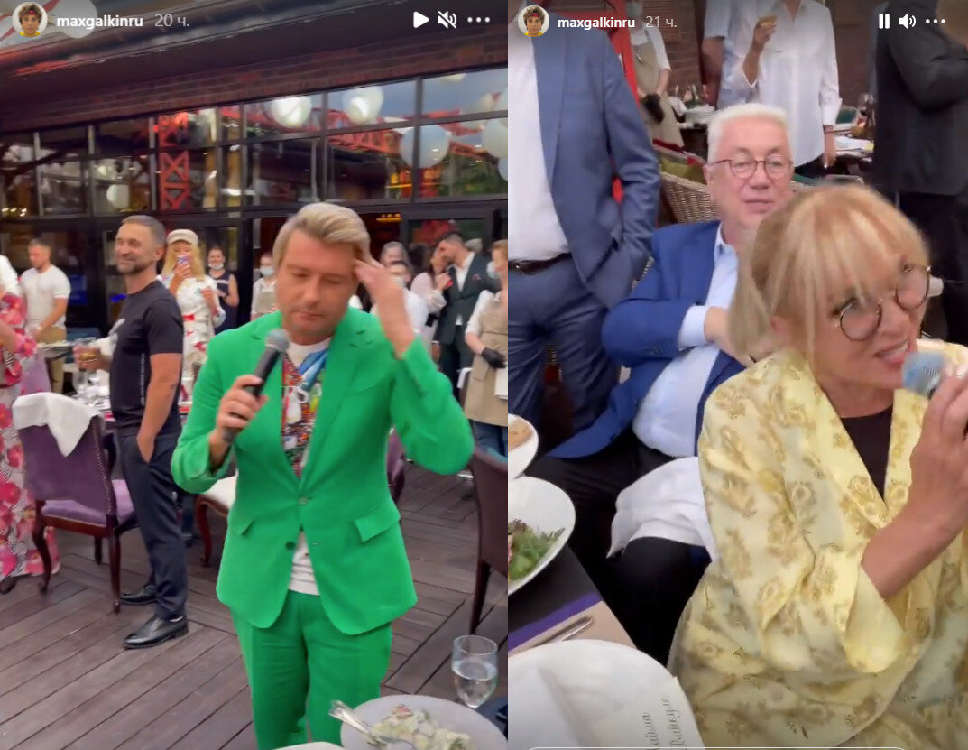 Басков заставил всех петь, а Вайкуле не смогла. Кадры: instagram.com/maxgalkinru/