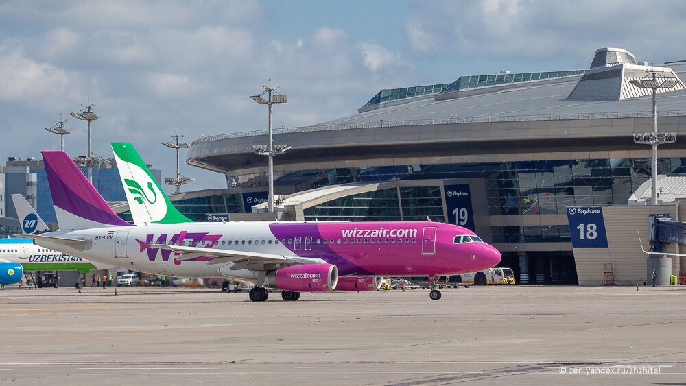 Самолет компании WizzAir в аэропорту Внуково. Фото из открытых источников.