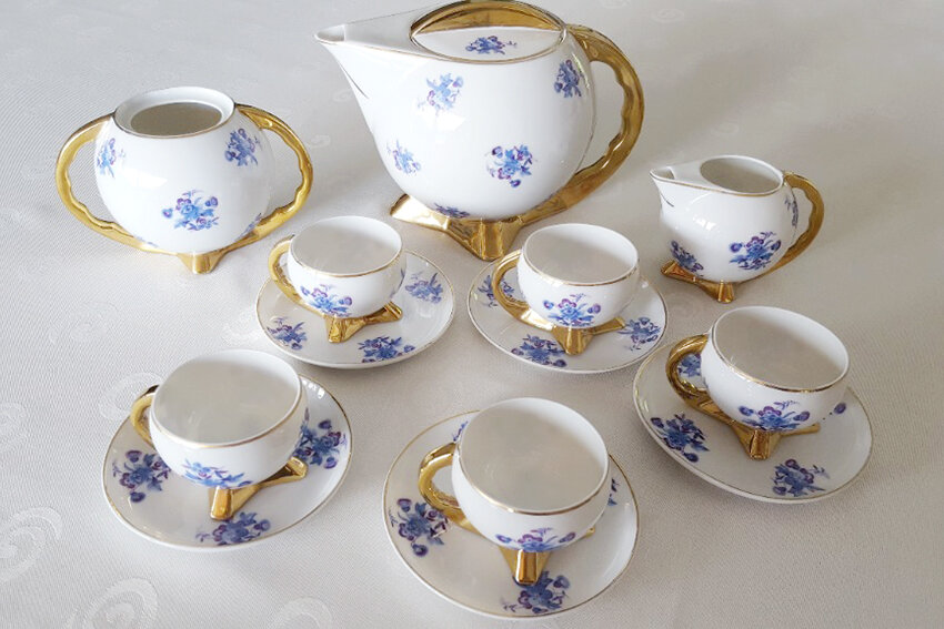 Кофейный сервиз «Kula» («Шар»). 1935 год, Fabryka Porcelany AS Ćmielów. Автор формы Богдан Вендорф