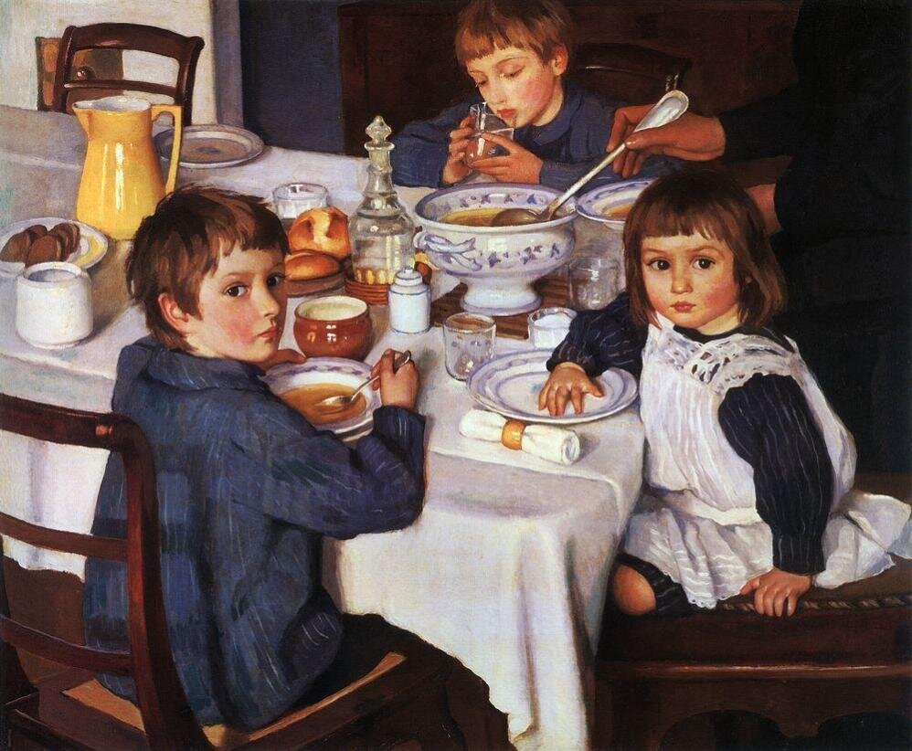Зинаида Серебрякова. За завтраком. 1914 г.