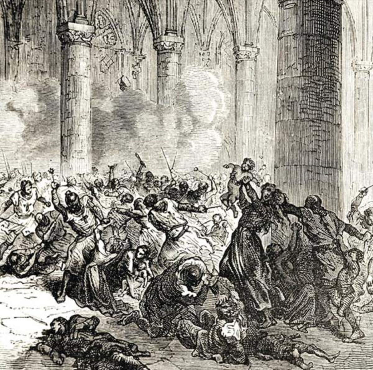 господь узнает своих. убивайте всех господь. резня в церкви марии магдалины. бог узнает своих. убивайте всех господь узнает узнает своих.