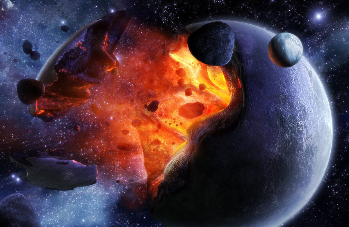 Гибель Фаэтона.
Источник фото: https://f.vividscreen.info/soft/15b7f51b6c6743a42bdec1f13cecc197/Planet-Impact-2880x1920.jpg