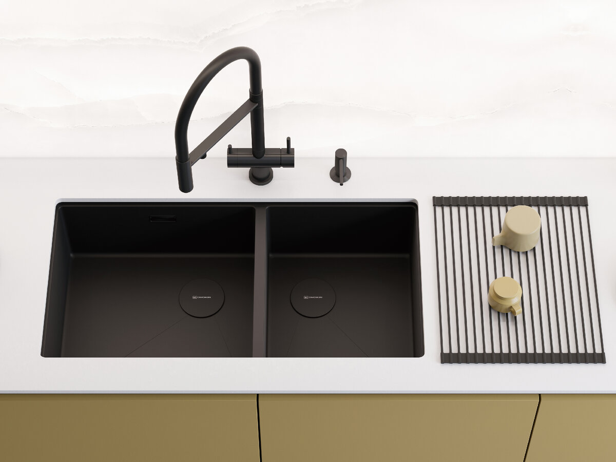 Современная и функциональная зона мойки.