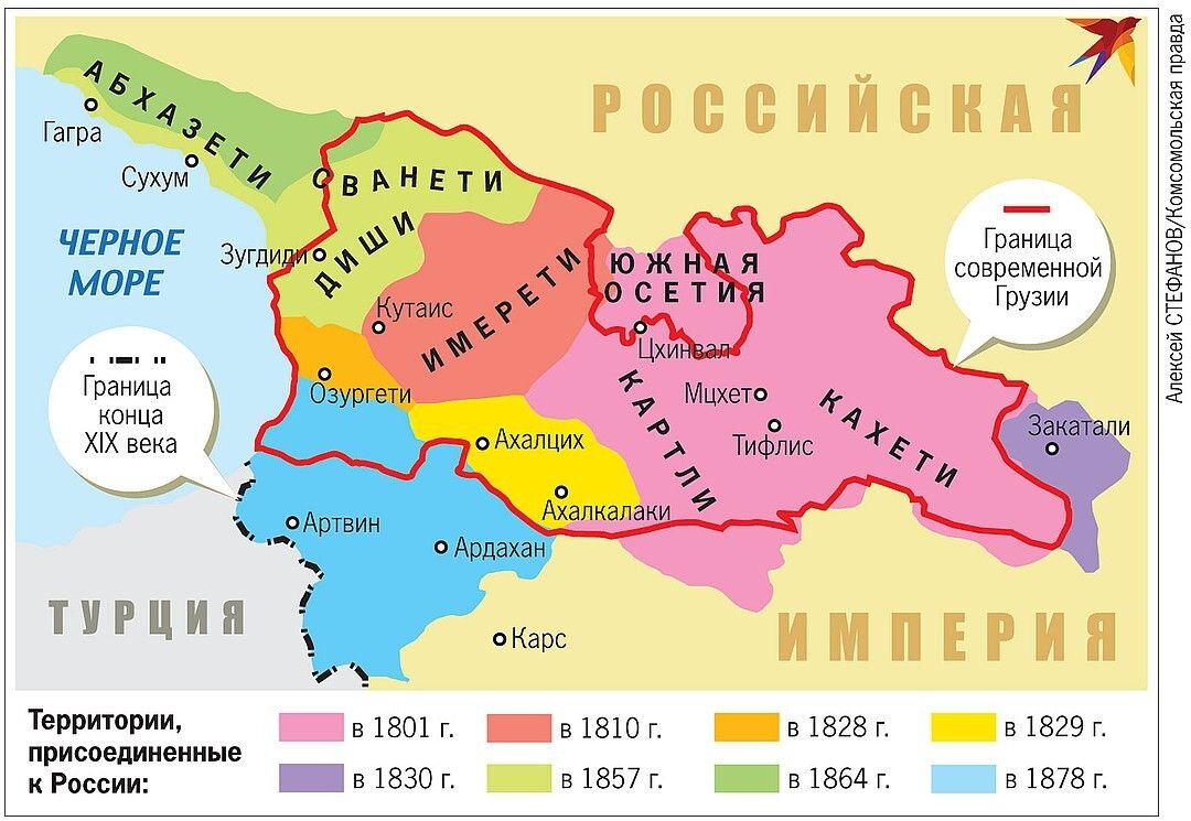 Карта грузии в 19 веке