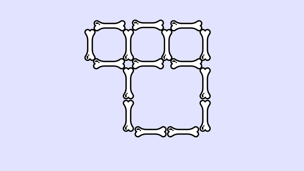Загадка дня: переместите 3 косточки, чтобы получить 4 квадрата | Питомцы  Mail.ru | Дзен