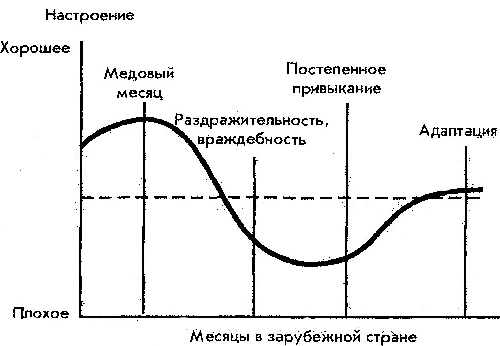 Схема протекания культурного шока