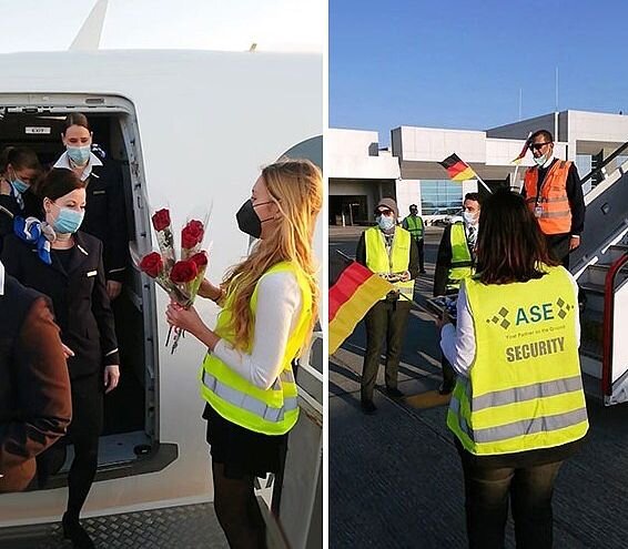 "Хургада встречает первый рейс из Франкфурта".Изображение взято из открытых источников Internet