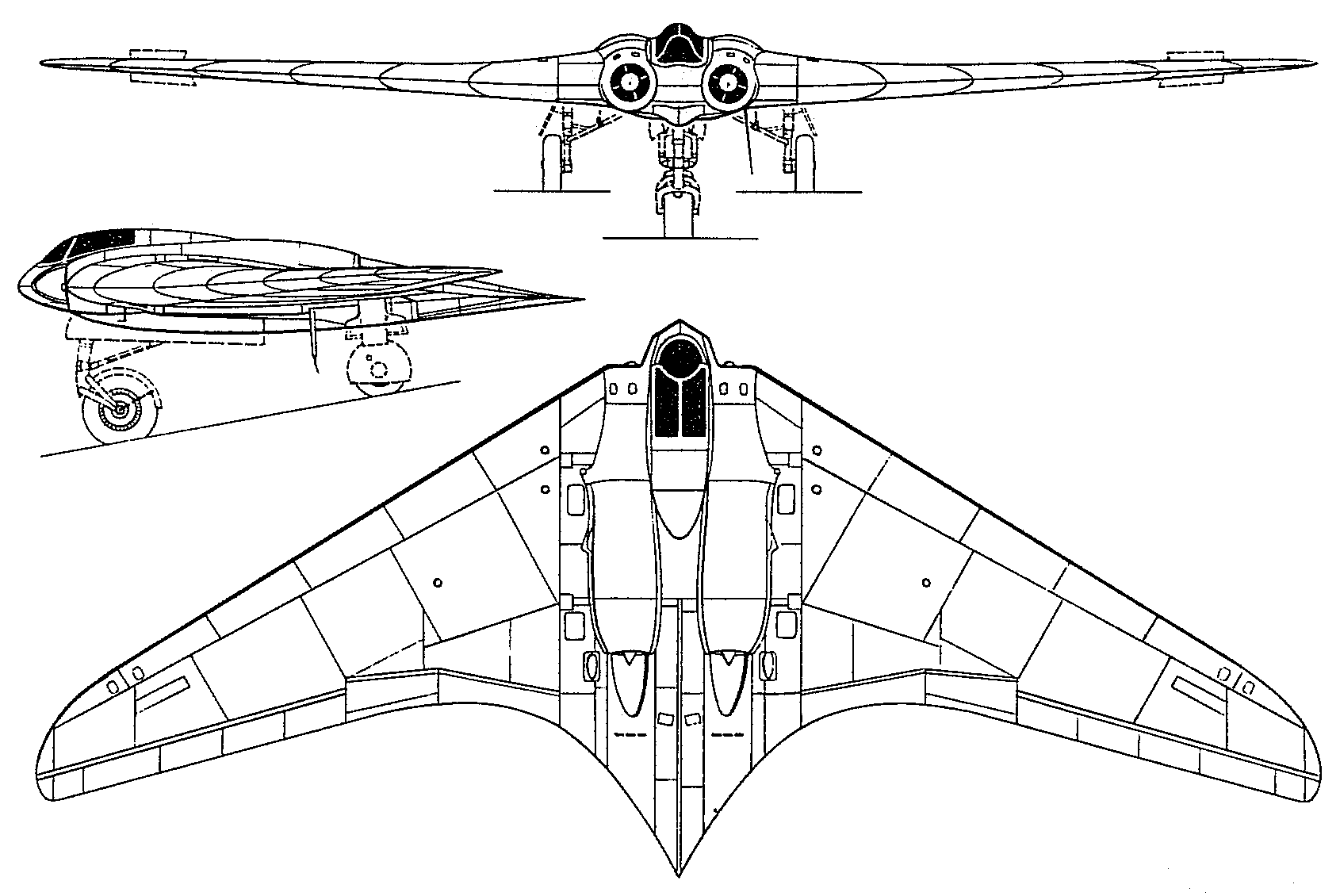 Horten 229 чертеж