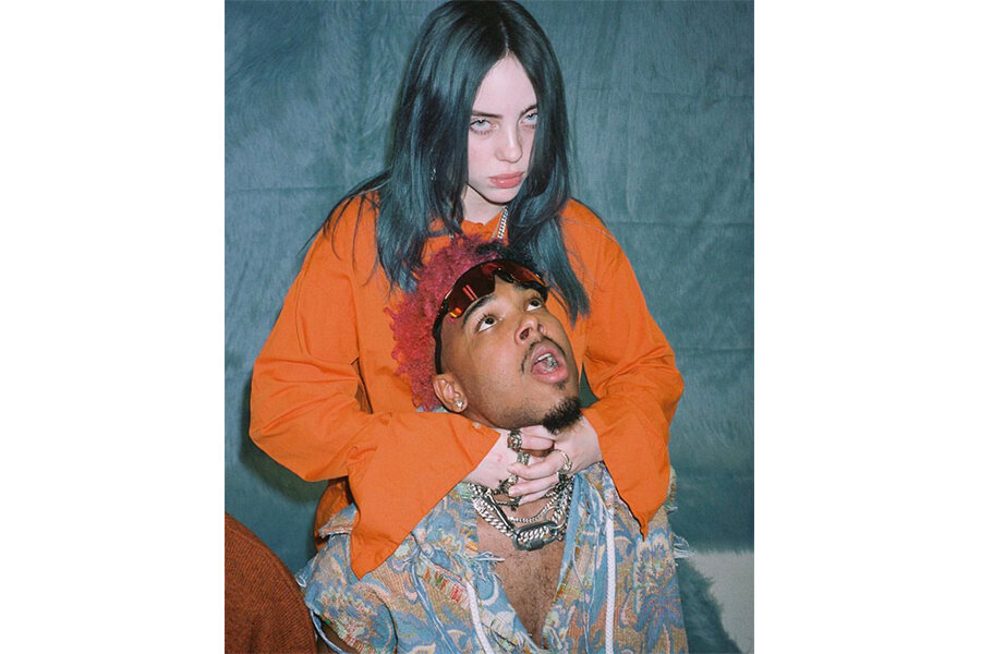 Вечерний ургант билли айлиш полная. Брэндон Адамс рэппер. Billie Eilish и рэппер. Брэндон Адамс парень Билли Айлиш. Кью парень Билли Айлиш.