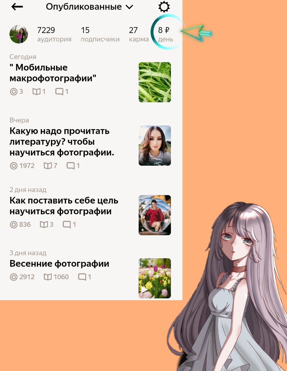 Мой заработок на Яндекс дзен за две недели после одобрения на монетизацию.