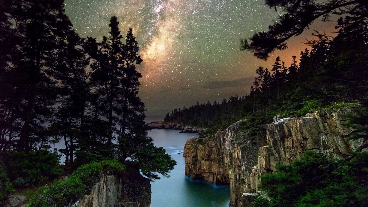 Млечный путь. Национальный парк Акадия, штат Мэн. 