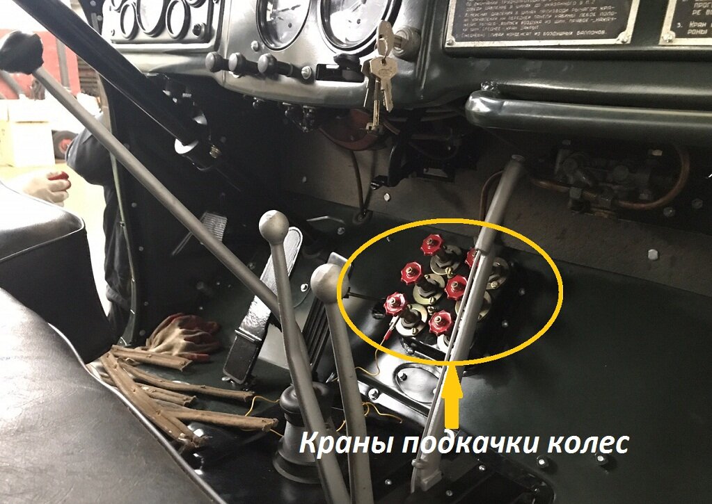 Централизованная система подкачки колес в ЗИЛ-157.