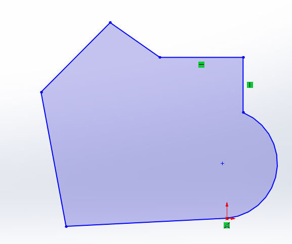 Эскиз для применения взаимосвязей в SolidWorks