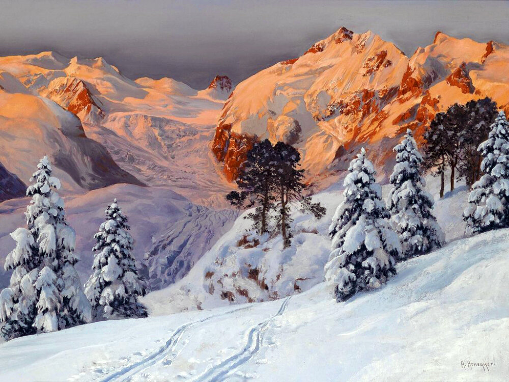 Снежные горы картины