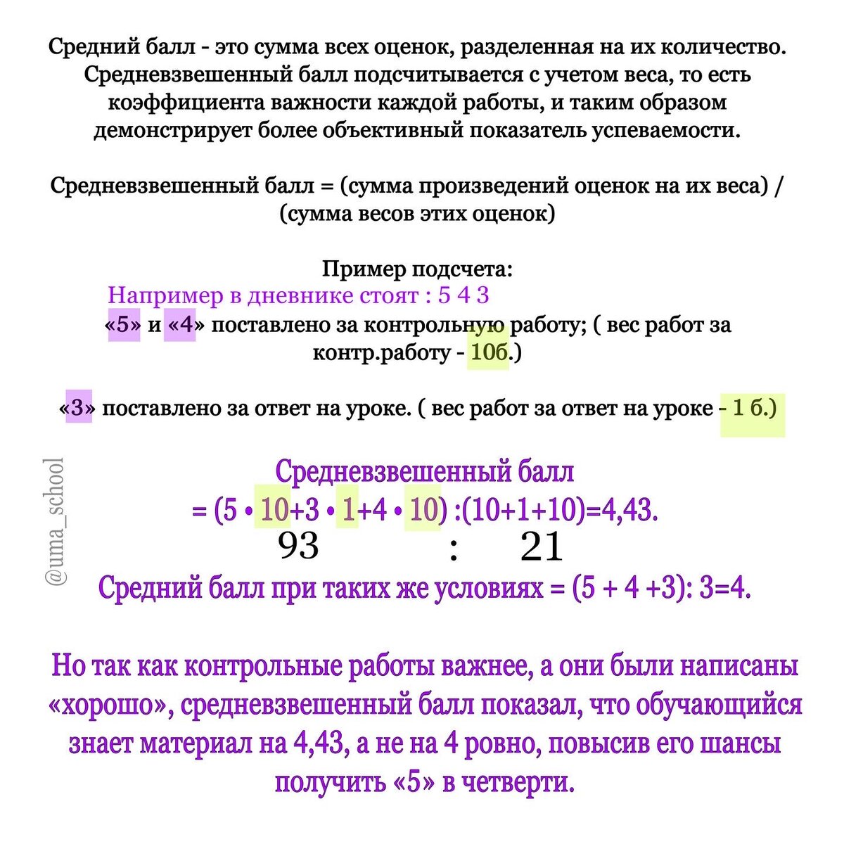 СИСТЕМА ОЦЕНИВАНИЯ В ШКОЛЕ . Средневзвешенный балл , как его рассчитать. |  УМКА Начальная школа | Дзен