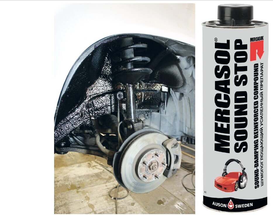 Кроме днища Mercasol Sound Stop наносится и в колесные арки. Фото Auson AB