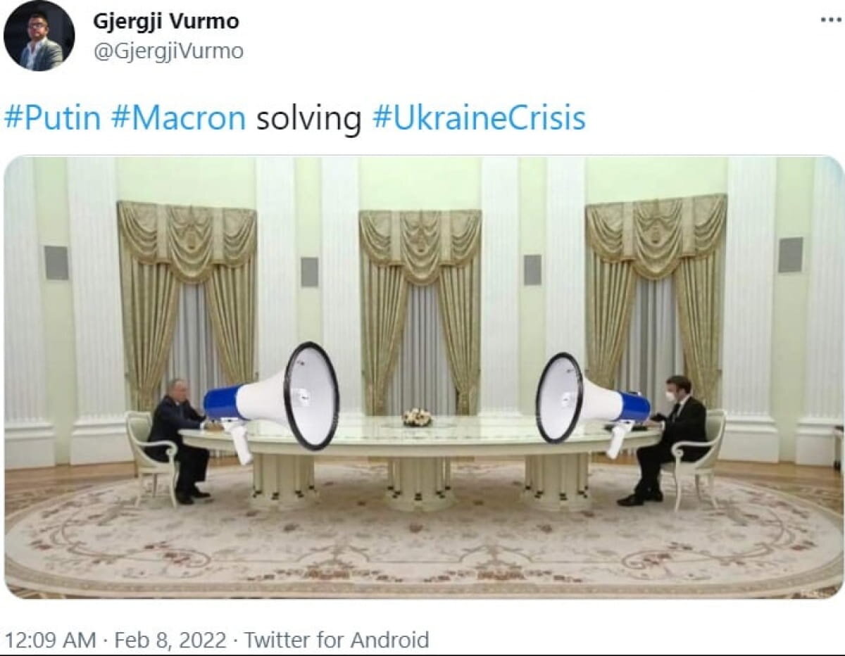 Путин Макрон стол