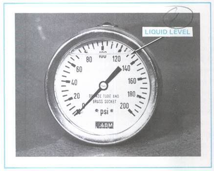 Обычный манометр, наполненный жидкостью 