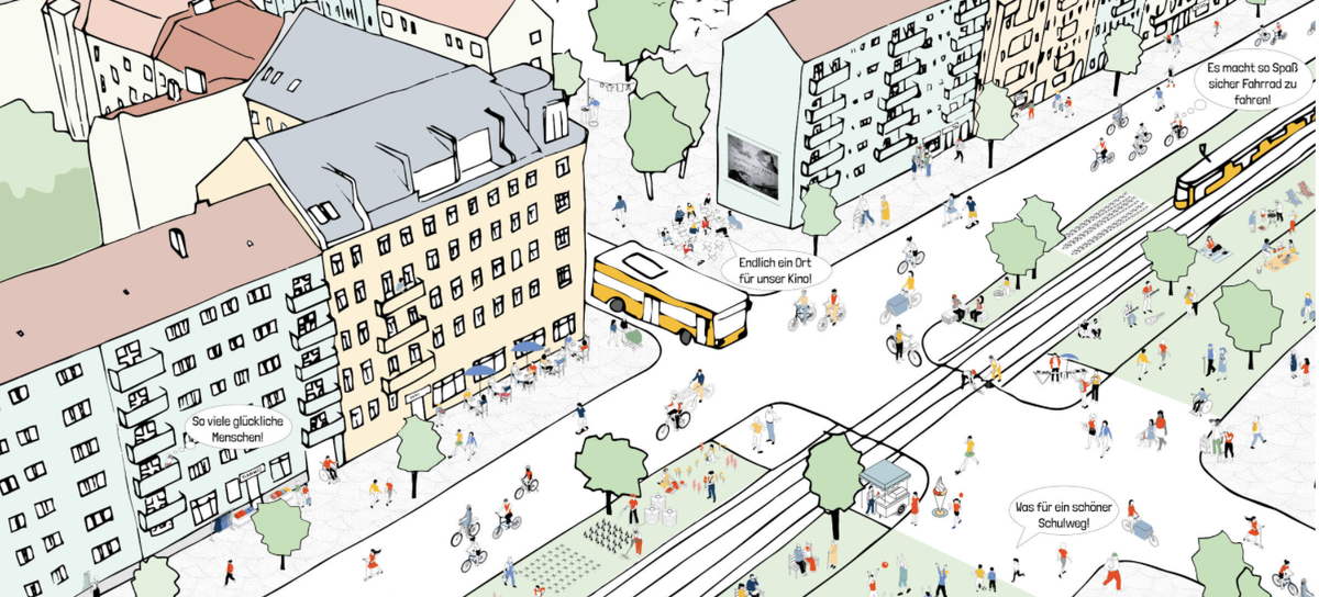 Видение Берлина по Volksentscheid Berlin Autofrei