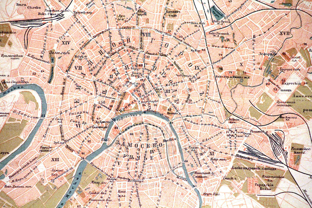 Карта москвы 1910 года с домами и улицами