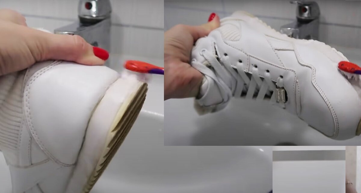 Используйте самую простую зубную пасту и старую щетку для белизны обуви.
