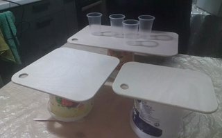 Загрунтованные досточки перед заливкой