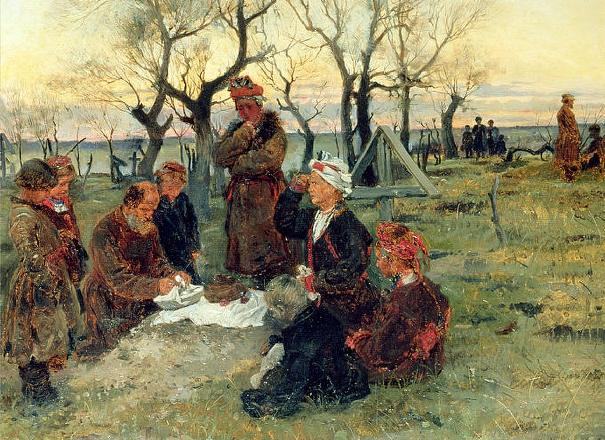 Поминки на деревенском кладбище.картина а.и. Корзухина (1865). Радоница Абрам Архипов. Архипов Радоница. Радоница (перед обедней). А. Е. Архипов. 1892 Год..