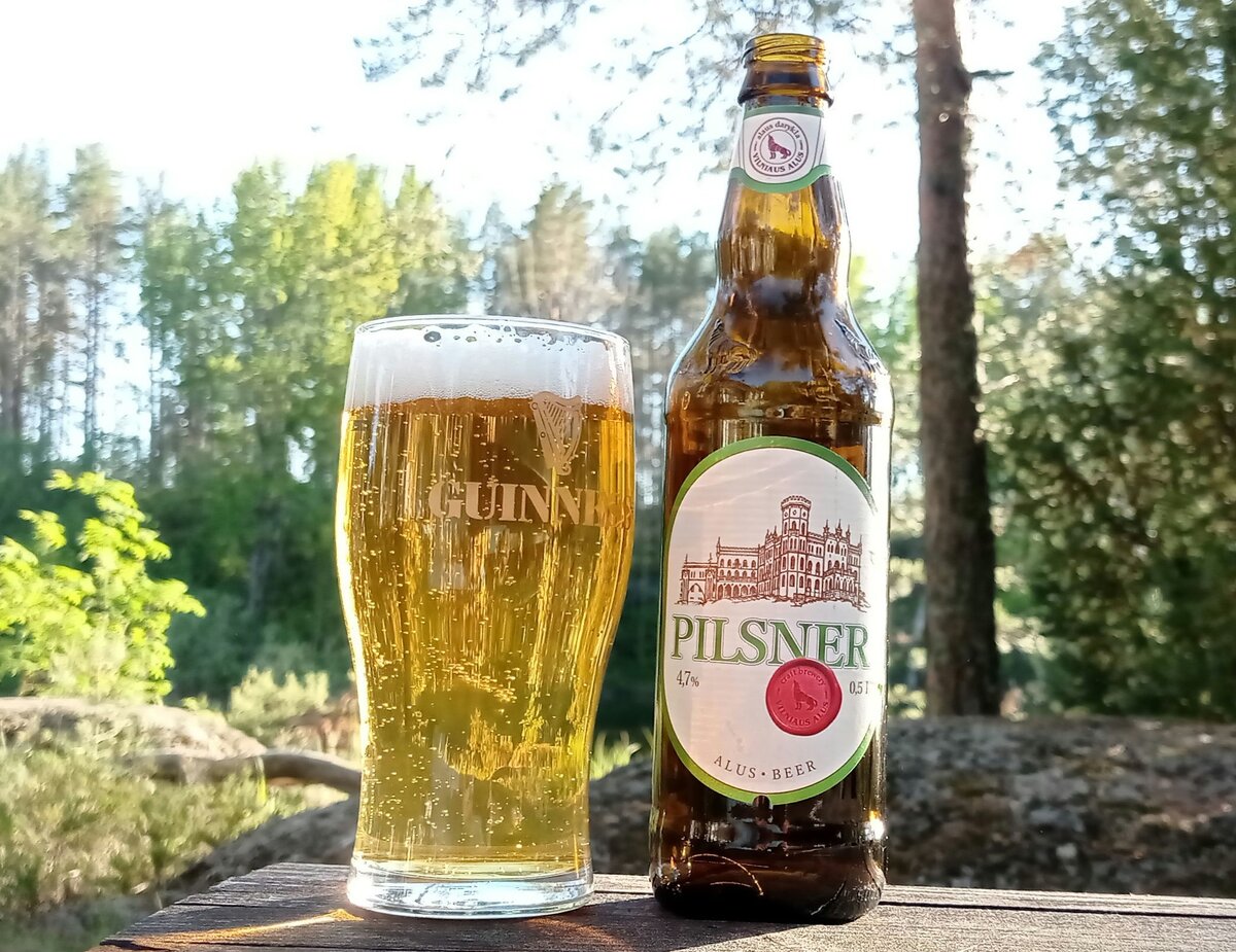 Vilniaus Pilsner в стакане. Фото автора