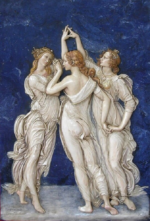 Три Грации. Эскиз для картины "Весна". Сандро Боттичелли.