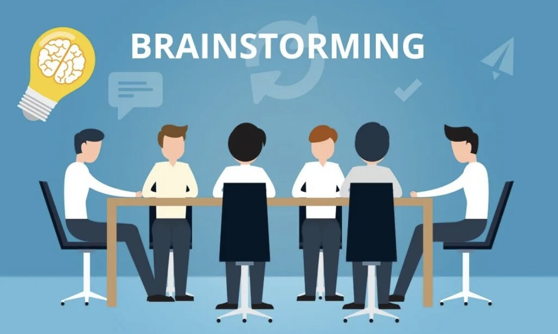 мозговой штурм в офисе. брейншторминг рисунок. мозговой штурм. Brainstorm арт. мозговой штурм.