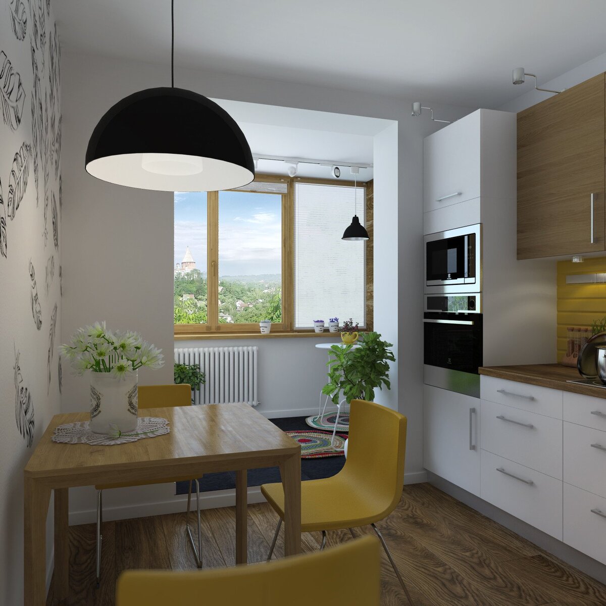 дизайн кухни 9 кв м с балконом | Современные белые кухни, Дизайн, Планы кухни
