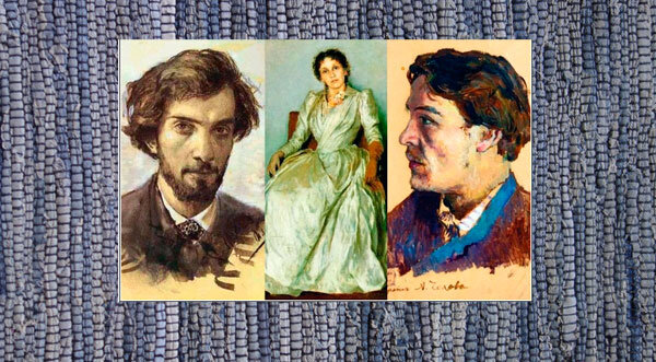 И. Левитан. Слева – Автопортрет, 1880. В центре – Портрет Софьи Петровны Кувшинниковой, 1888. Справа – Портрет А. Чехова
