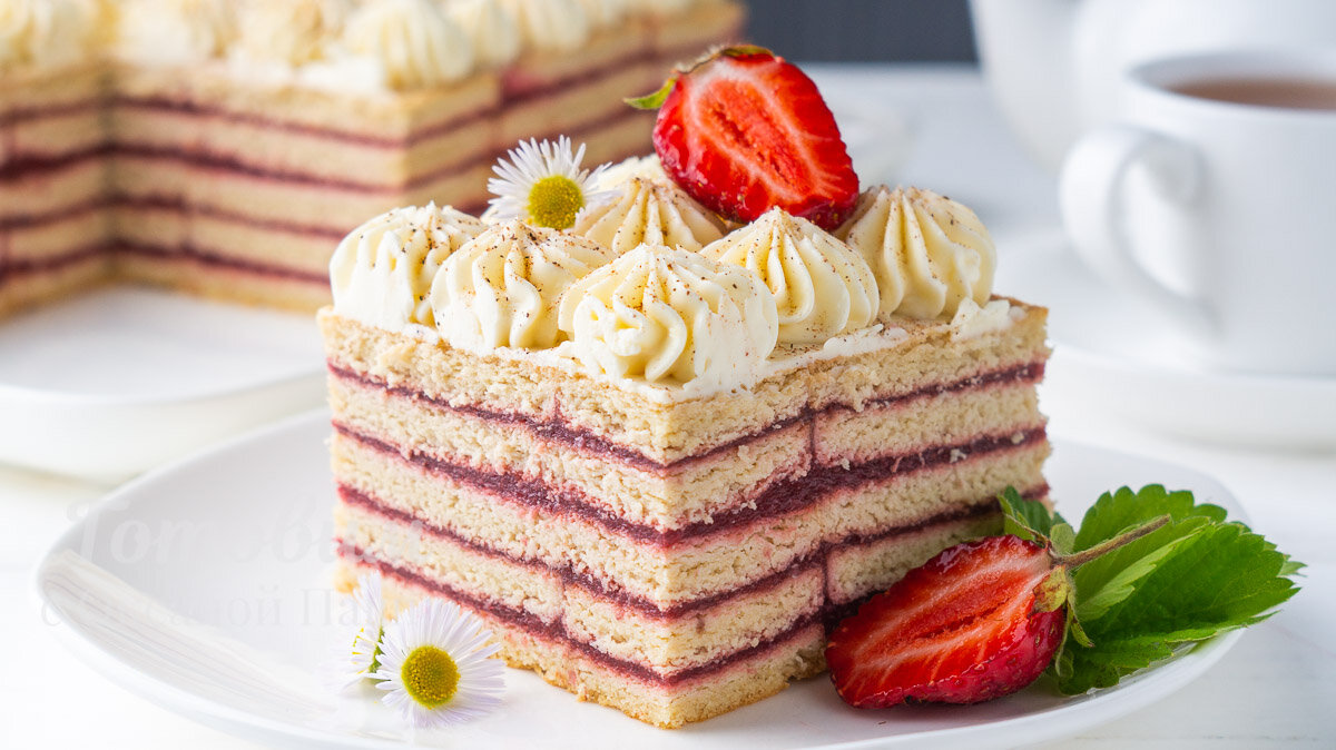 КЛУБНИЧНЫЙ ТОРТ ЗЕБРА Без Выпечки