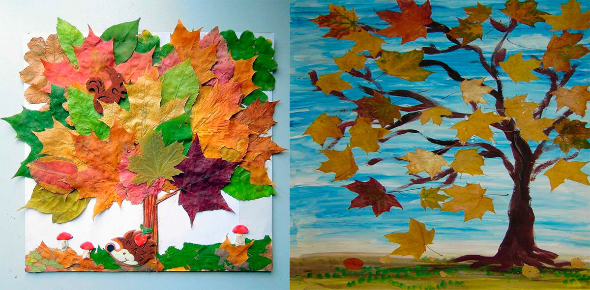 Аппликации из листьев на тему «Осень»: 100 идей в детский сад и школу