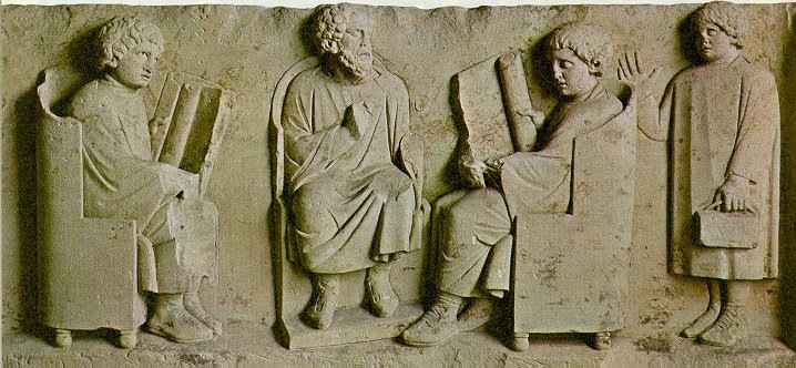 Древнеримская школа. Барельеф